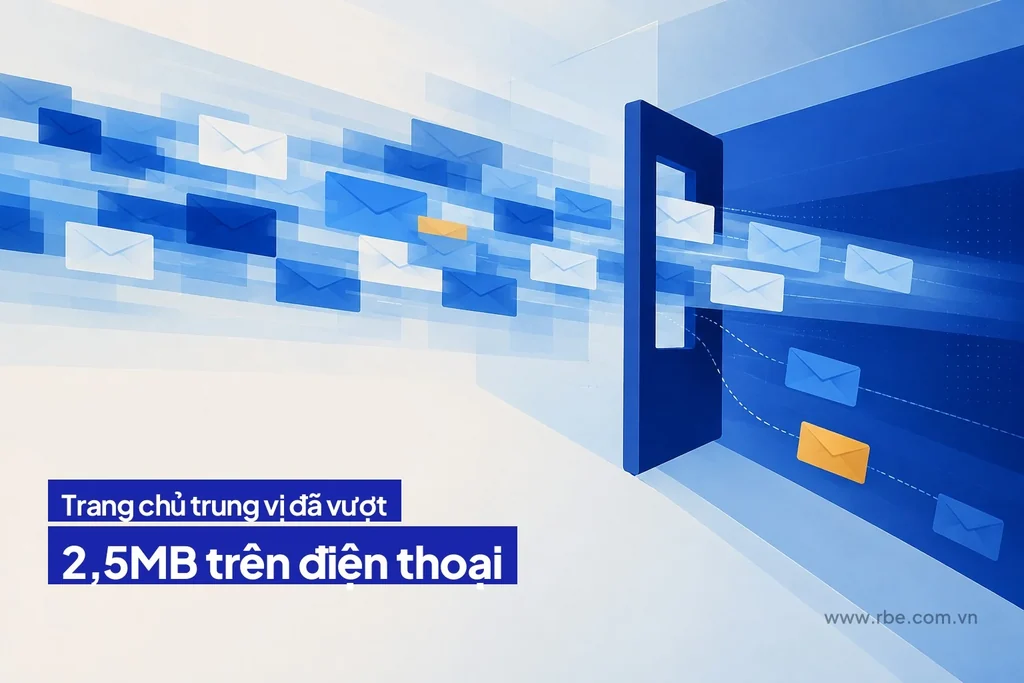 Báo cáo web 2025: trang chủ trung vị vượt 2,5MB trên điện thoại