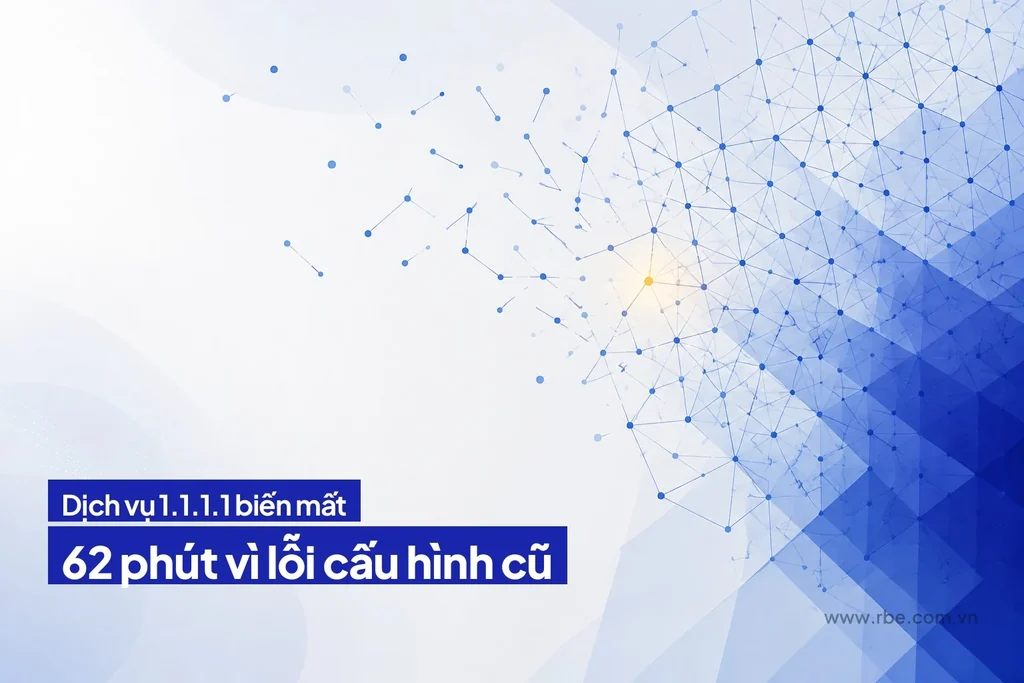 Dịch vụ 1.1.1.1 biến mất 62 phút vì cấu hình nằm im hơn một tháng