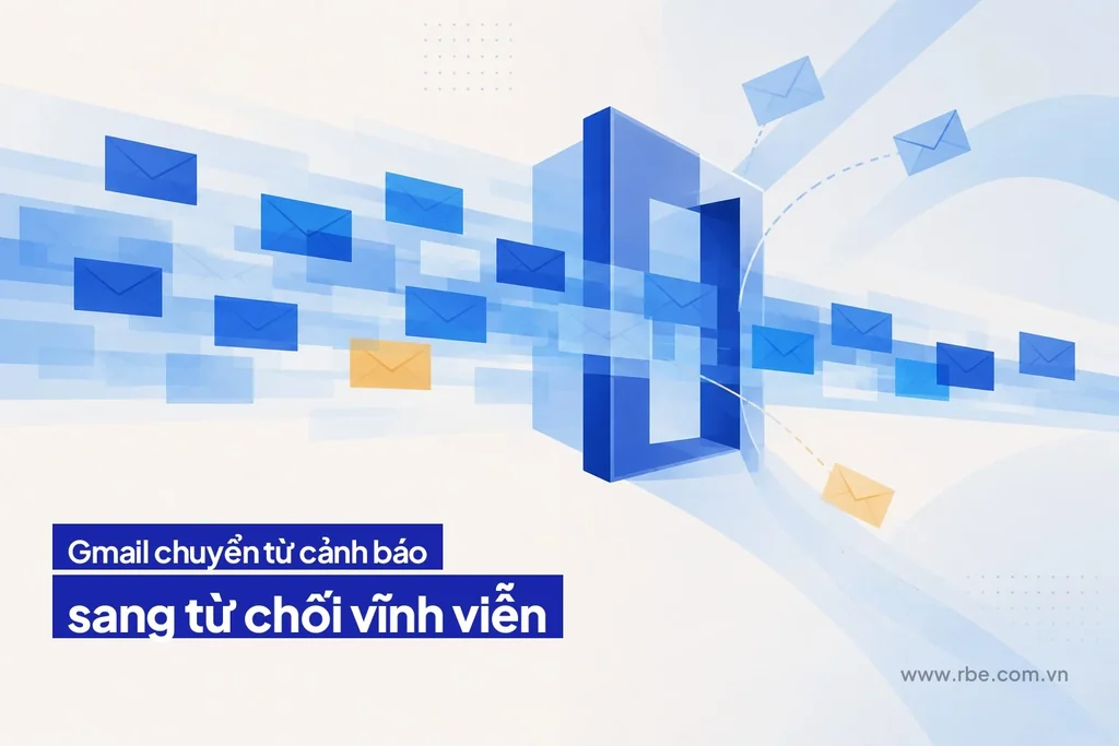 Gmail chuyển từ cảnh báo sang từ chối vĩnh viễn thư sai chuẩn